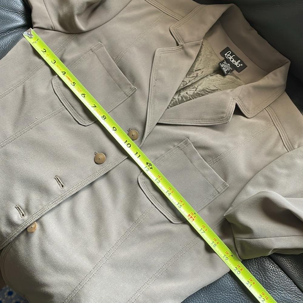 Rafaella Suit Pants Jacket Women Size 10 Deep Olive Fitted Straight Leg Career - Picture 12 of 16